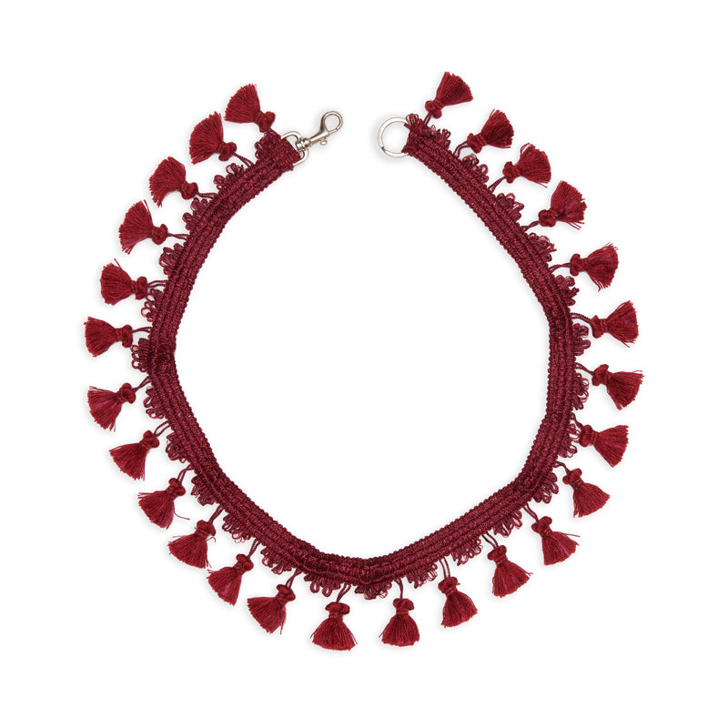 Tassel Keychain/Necklace – Burgundy PC