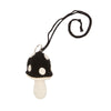 Medium Mushroom Keychain/Necklace – Black Cotton