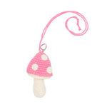 Medium Mushroom Keychain/Necklace – Pink Cotton