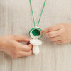 Small Mushroom Keychain/Necklace – Green Cotton