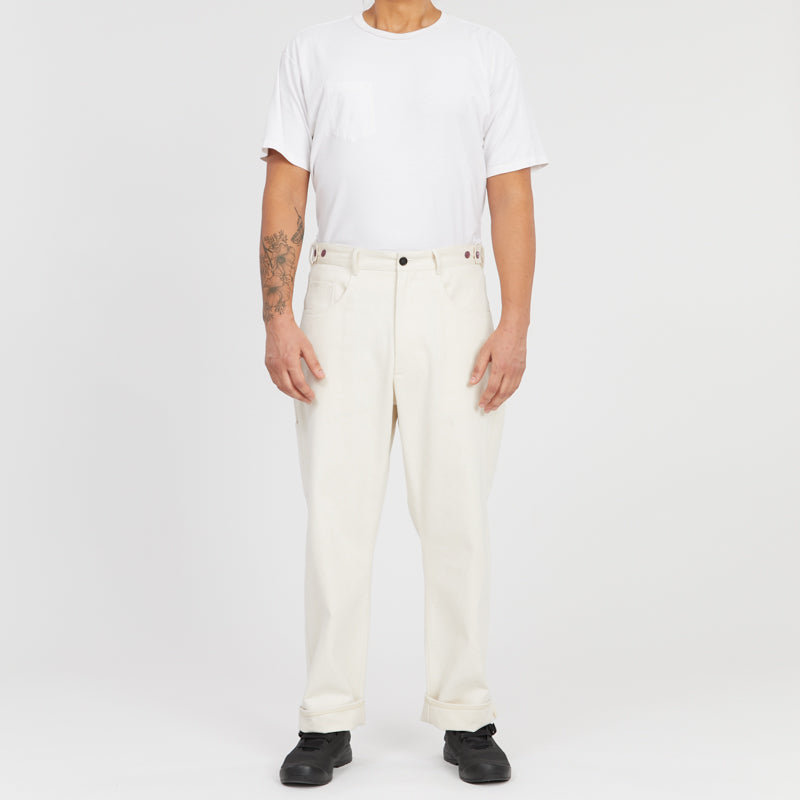 Mason Pant - Natural Brushed Cotton Twill