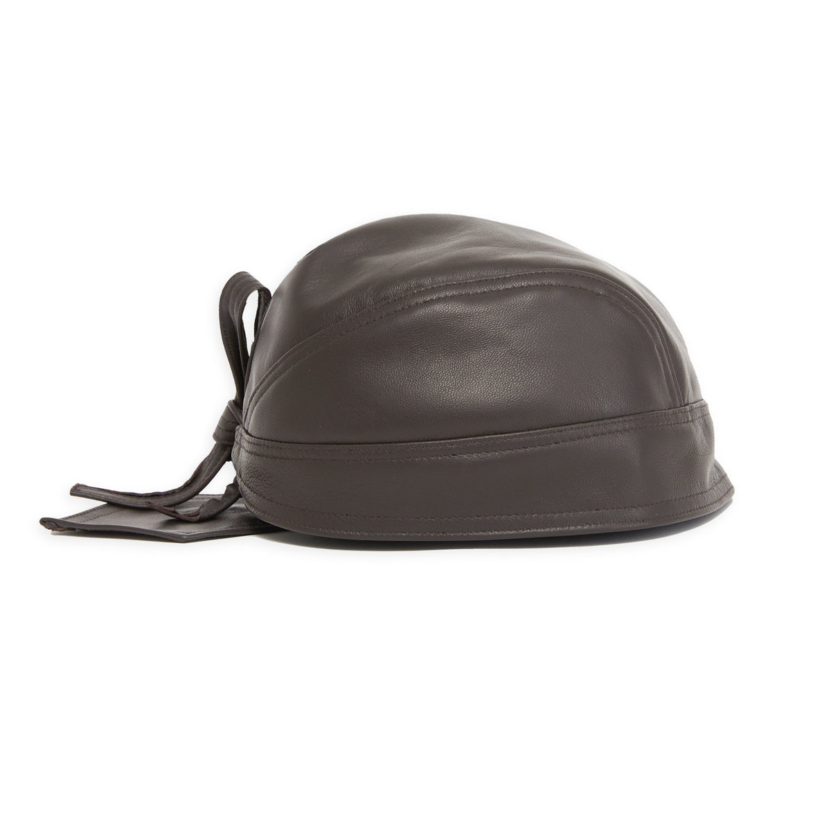 Skull Cap – Dark Brown Leather