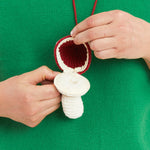 Medium Mushroom Keychain/Necklace – Red Cotton