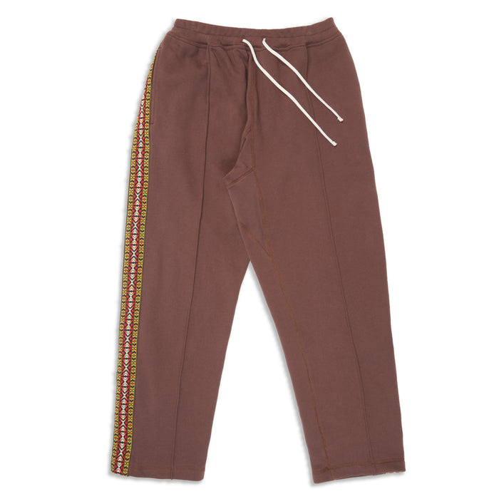 Saunter Pant - Brown Cotton Fleece w/ Dec Trim