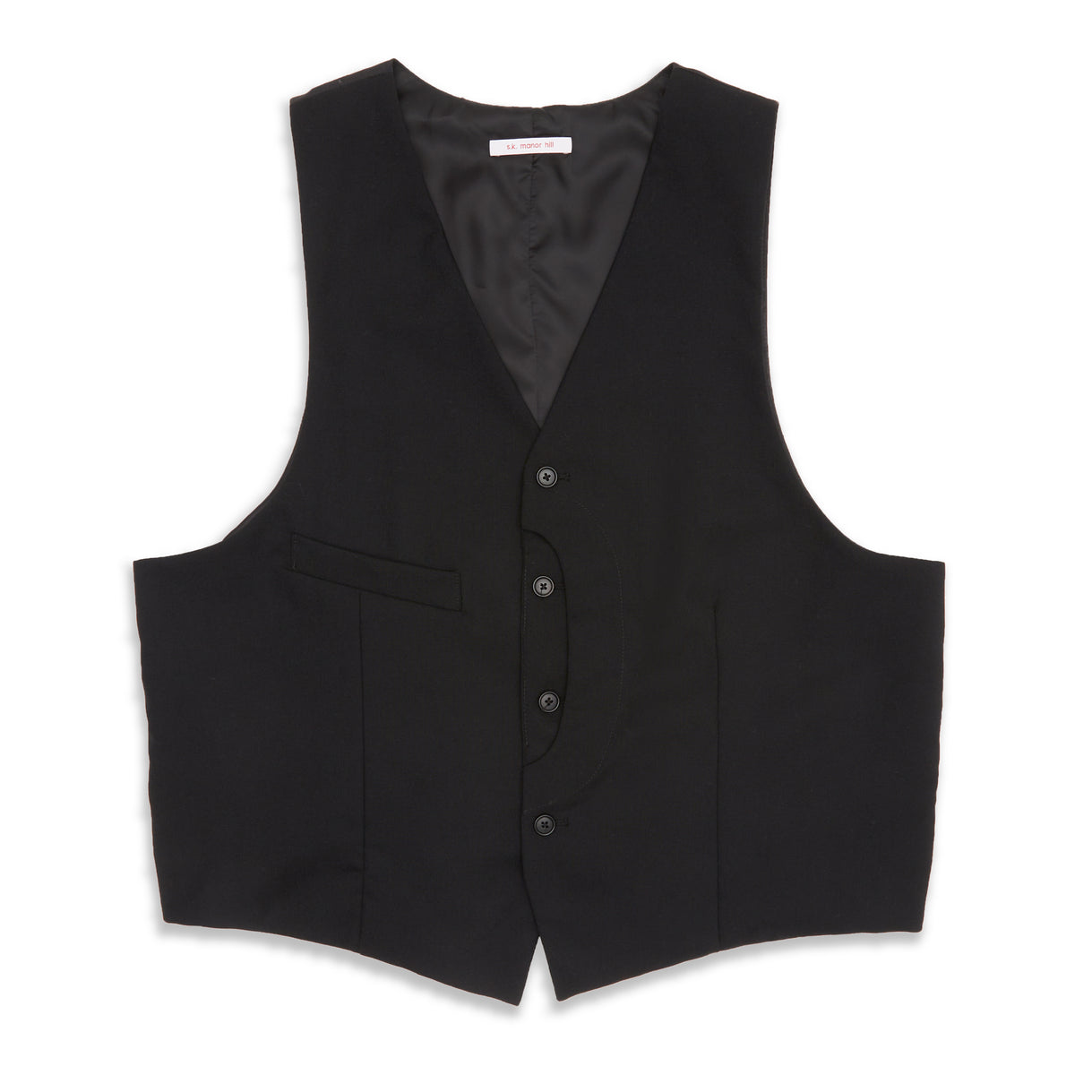Waistcoat - Black Tropical Wool