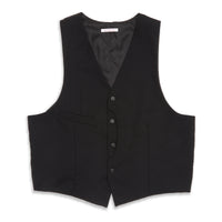 Waistcoat - Black Tropical Wool
