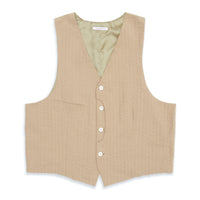 Waist Coat - Tan Puckered Cotton