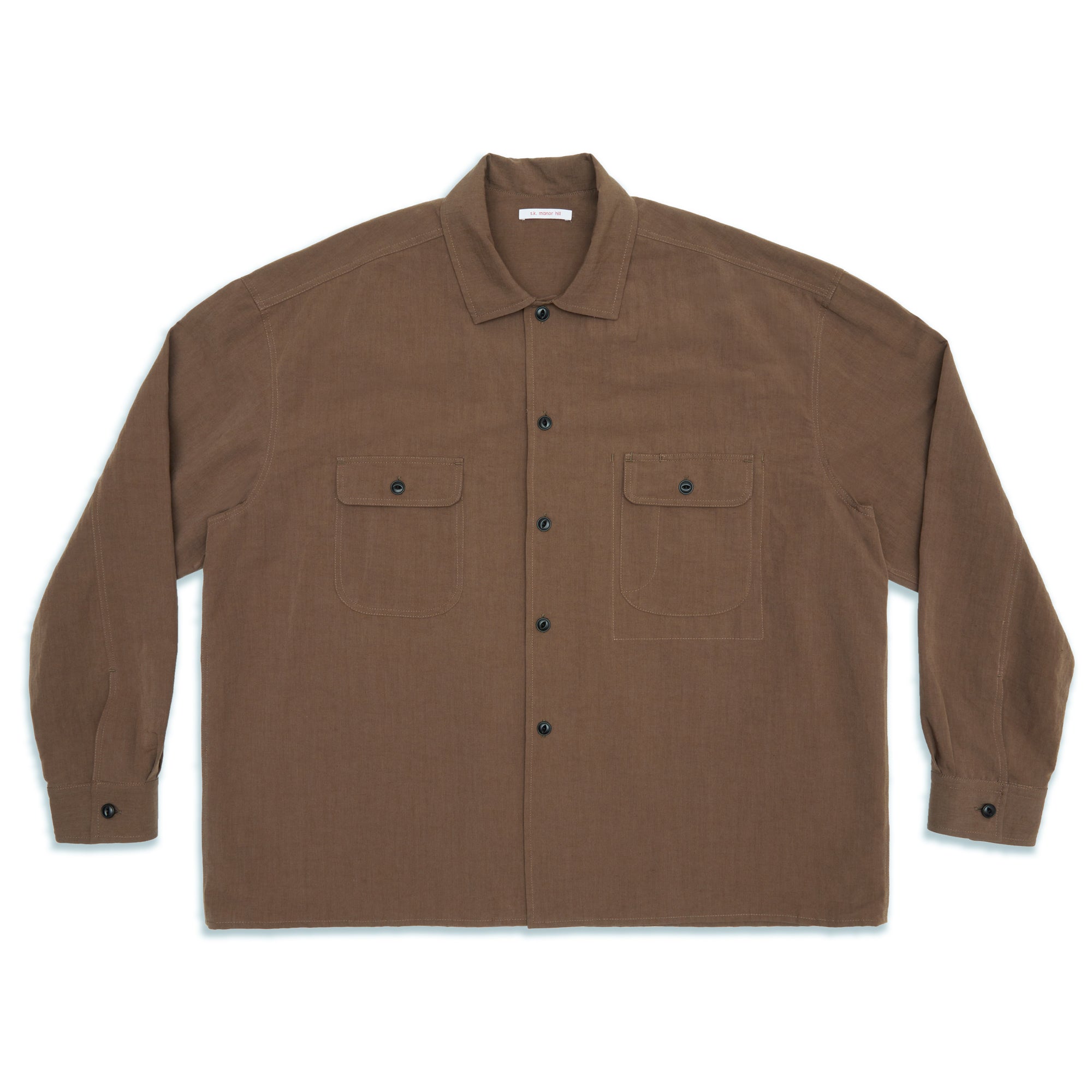 ジャケット・アウター s.k. manor hill 21aw Big Folk Robe Park Shirt/Jacket - Brown Linen / Cotton / Nylon – s.k.