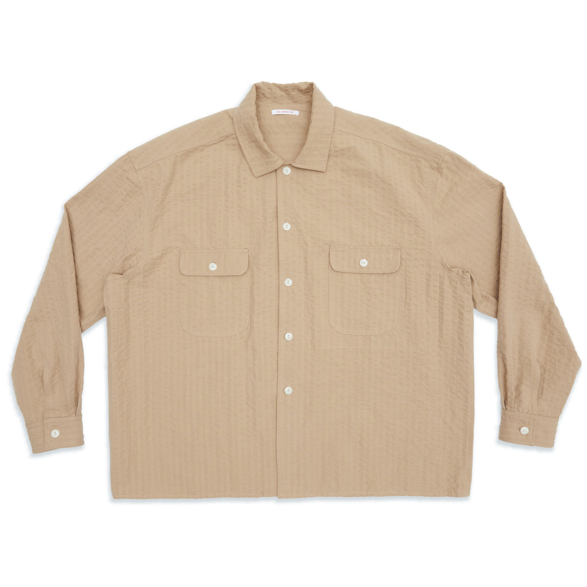 Park Shirt/Jacket - Tan Puckered Cotton