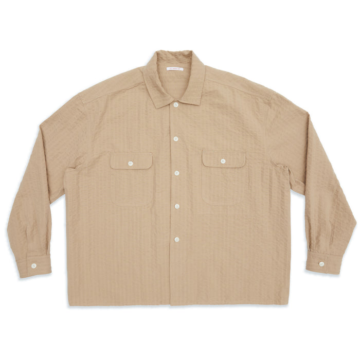 Park Shirt/Jacket - Tan Puckered Cotton