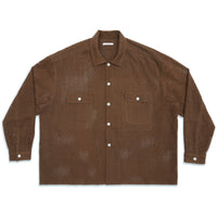 Park Shirt/Jacket - Brown Check Embroidered Cotton