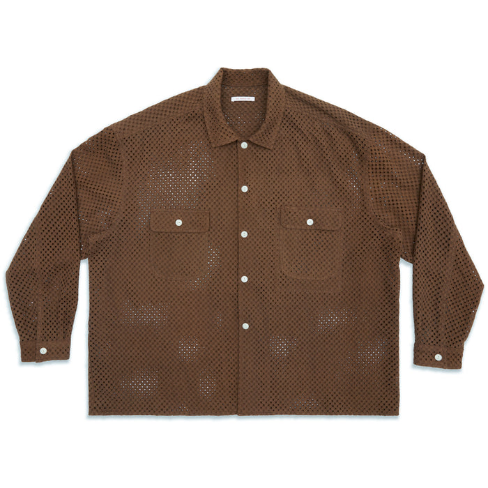 Park Shirt/Jacket - Brown Check Embroidered Cotton