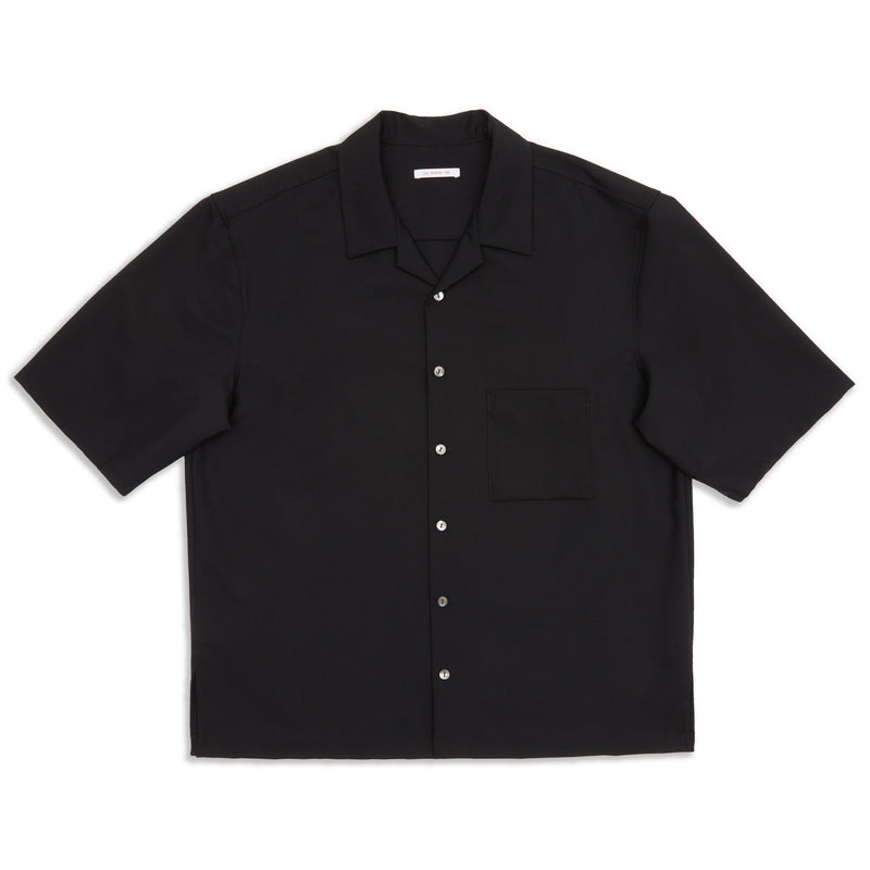 Aloha Shirt - Black Tropical Wool
