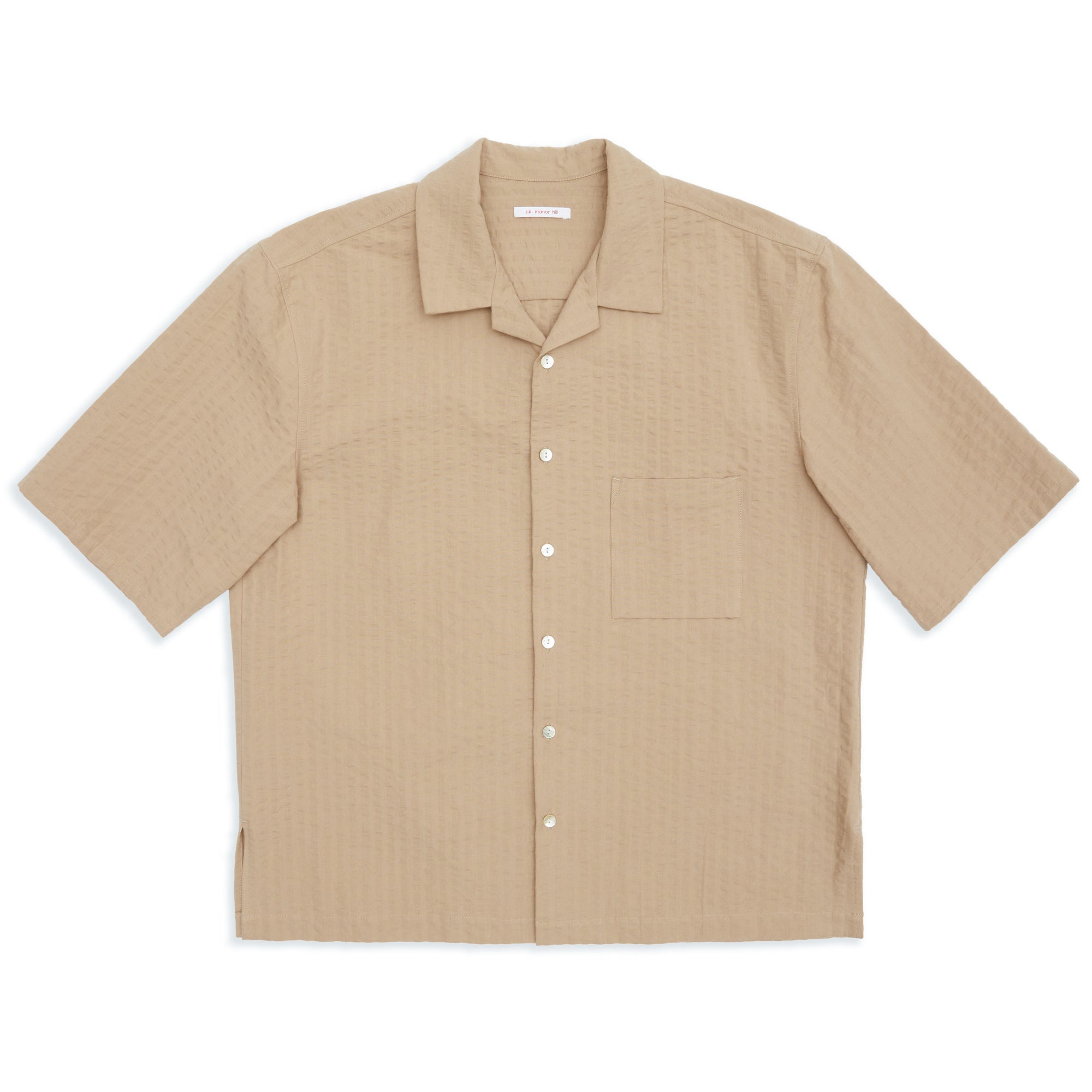 Aloha Shirt - Tan Puckered Cotton – s.k. manor hill