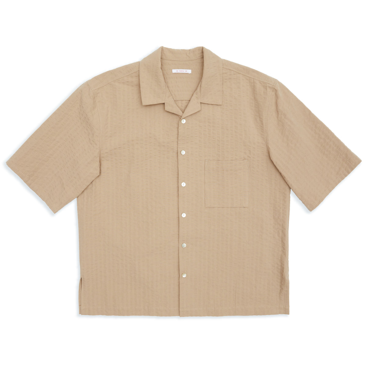 Aloha Shirt - Tan Puckered Cotton