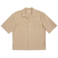 Aloha Shirt - Tan Puckered Cotton