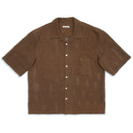 Aloha Shirt - Brown Check Embroidered Cotton