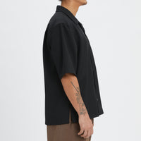 Aloha Shirt - Black Tropical Wool