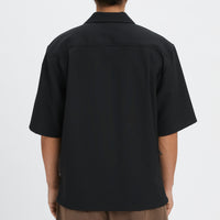 Aloha Shirt - Black Tropical Wool