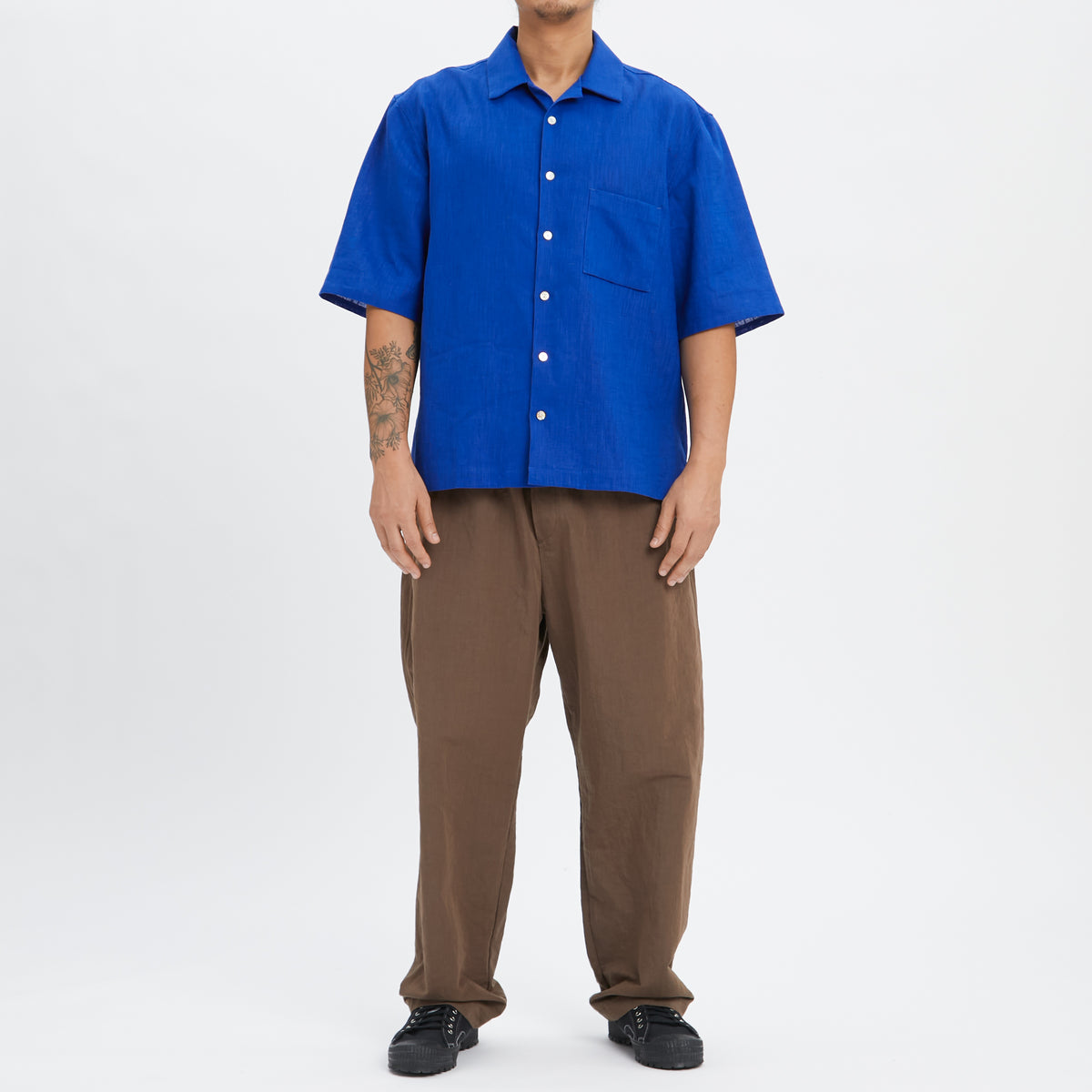 Aloha Shirt - Royal Blue Ramie