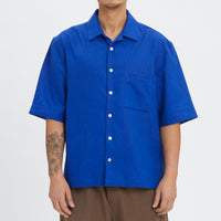 Aloha Shirt - Royal Blue Ramie