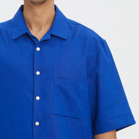 Aloha Shirt - Royal Blue Ramie