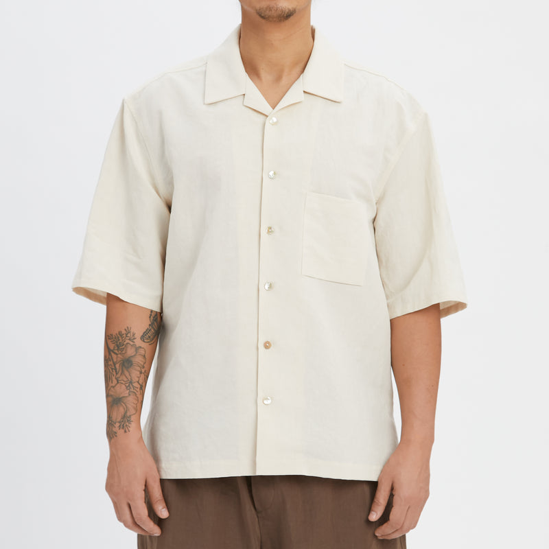 Aloha Shirt - Bone Linen / Cotton