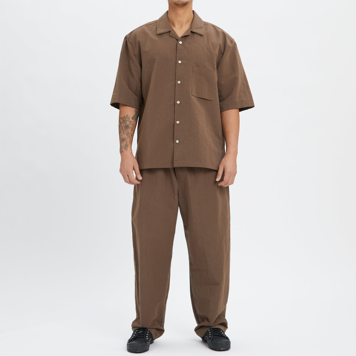 Aloha Shirt - Brown Linen / Cotton / Nylon