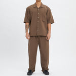 Aloha Shirt - Brown Linen / Cotton / Nylon
