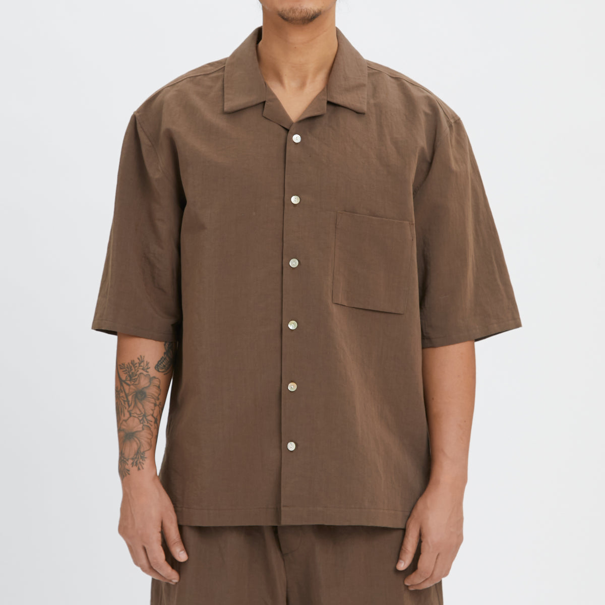 Aloha Shirt - Brown Linen / Cotton / Nylon