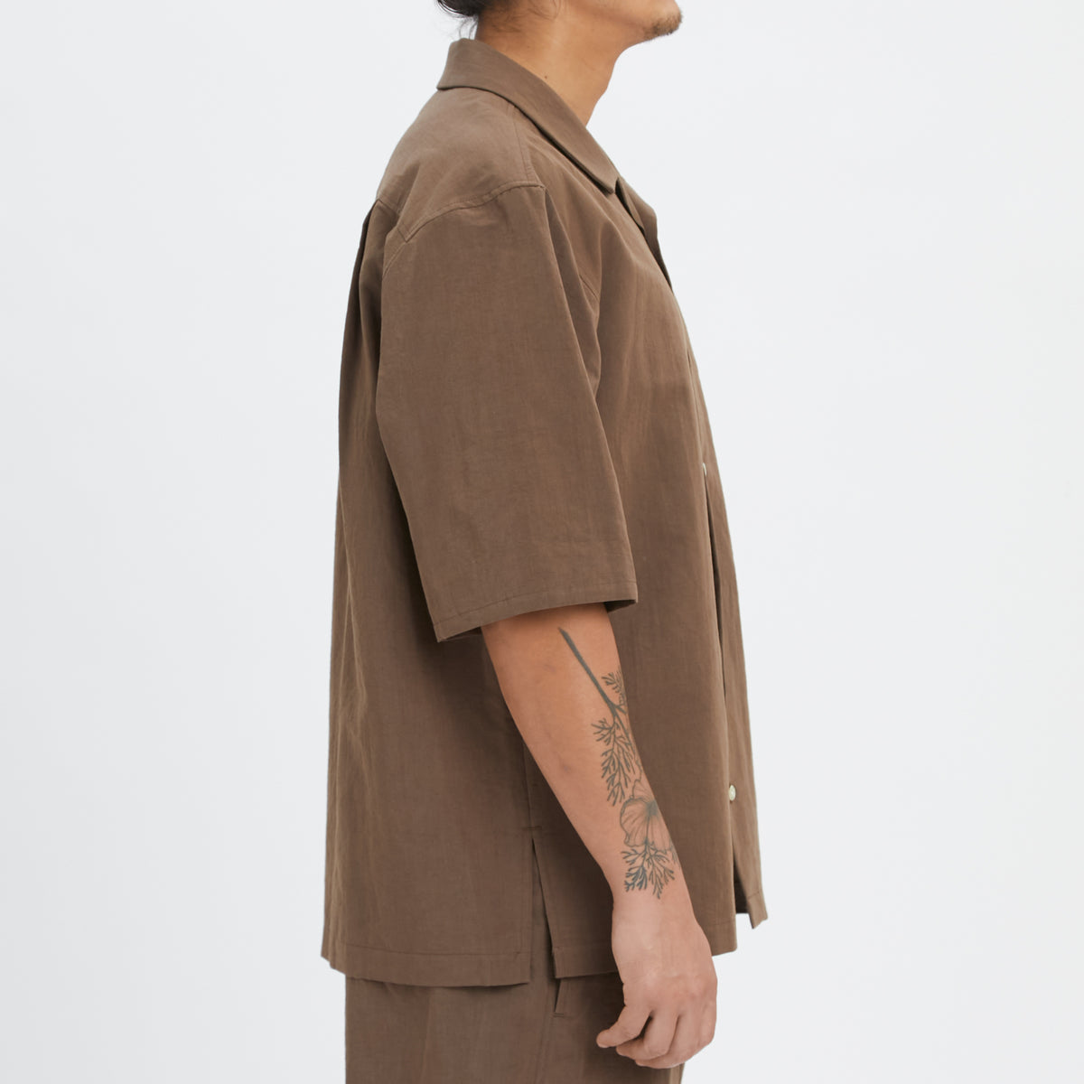 Aloha Shirt - Brown Linen / Cotton / Nylon