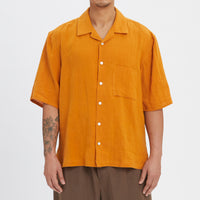 Aloha Shirt - Burnt Orange Linen