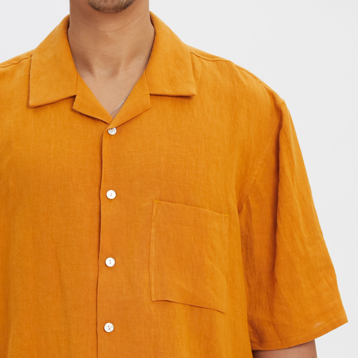 Aloha Shirt - Burnt Orange Linen