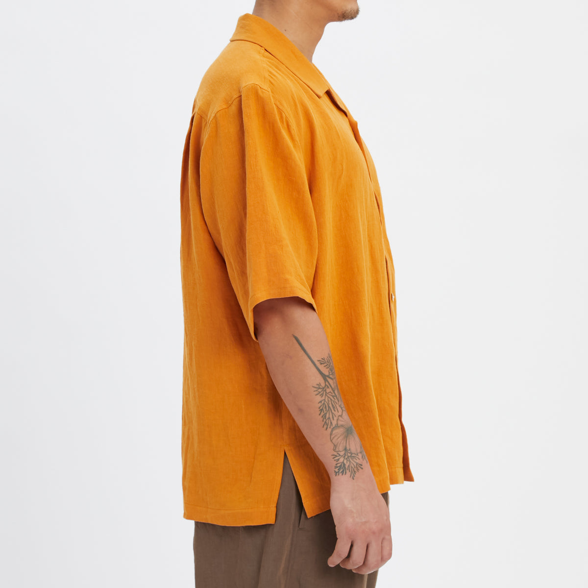 Aloha Shirt - Burnt Orange Linen