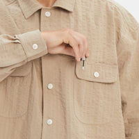 Park Shirt/Jacket - Tan Puckered Cotton