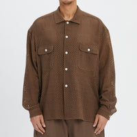 Park Shirt/Jacket - Brown Check Embroidered Cotton