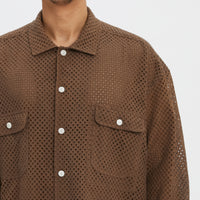 Park Shirt/Jacket - Brown Check Embroidered Cotton