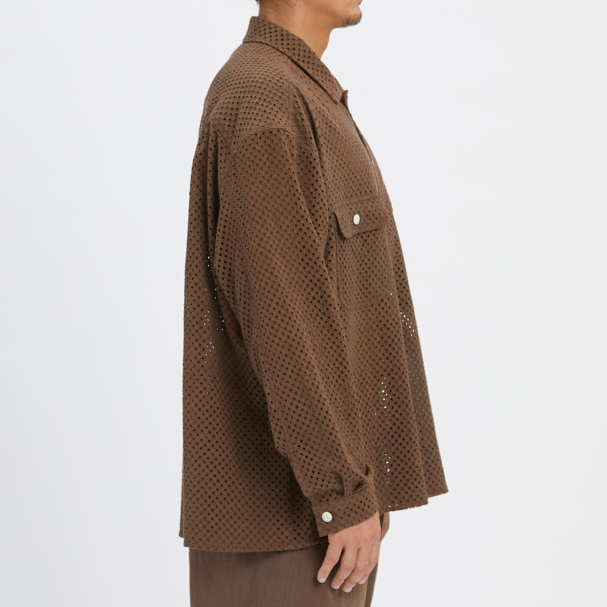 Park Shirt/Jacket - Brown Check Embroidered Cotton