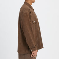 Park Shirt/Jacket - Brown Check Embroidered Cotton