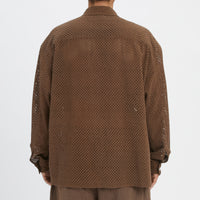 Park Shirt/Jacket - Brown Check Embroidered Cotton