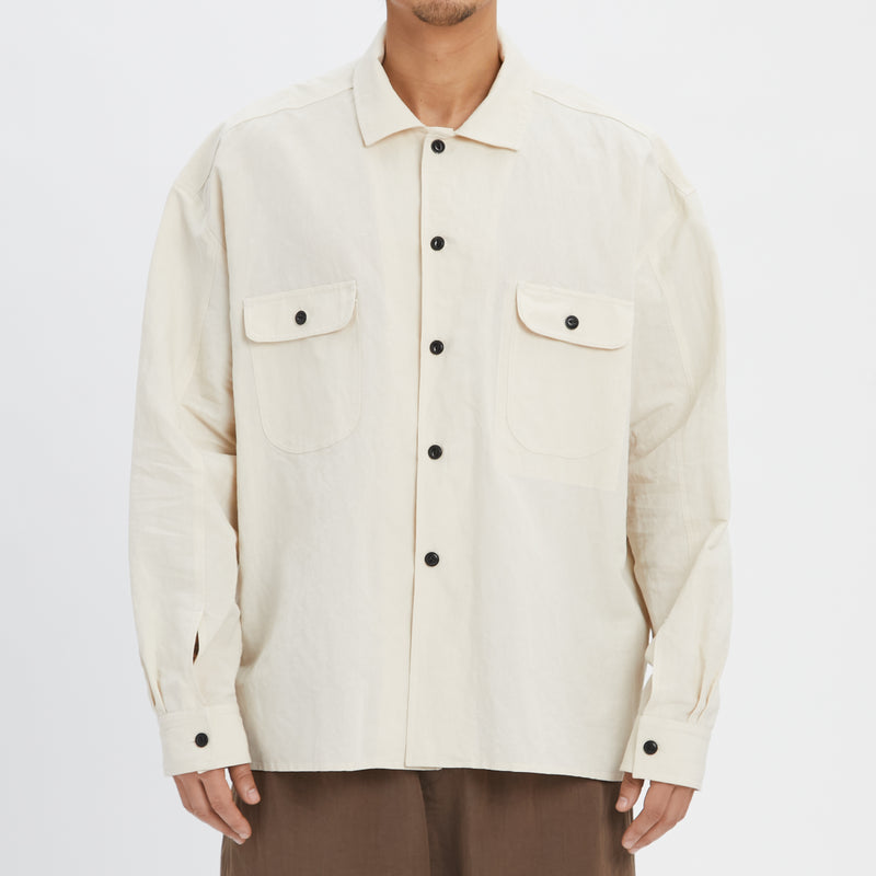 Park Shirt/Jacket - Bone Linen / Cotton