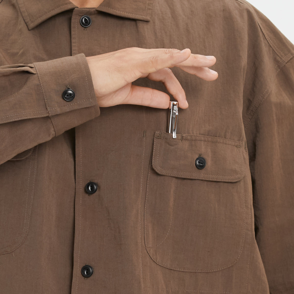 Park Shirt/Jacket - Brown Linen / Cotton / Nylon