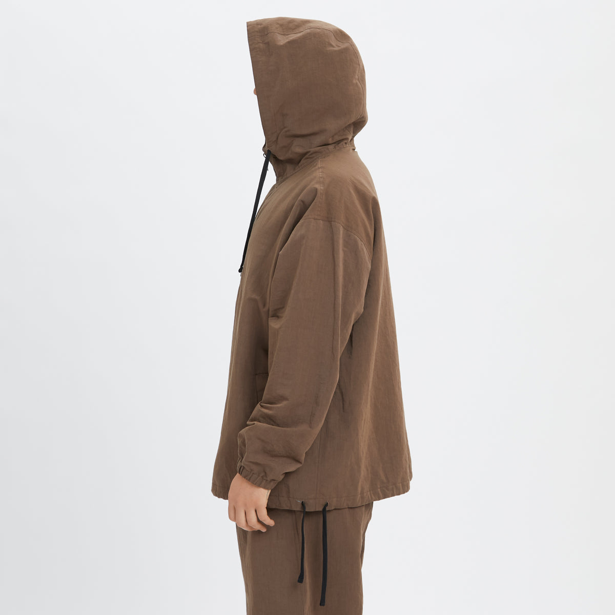 Pod Pullover Jacket - Brown Linen / Cotton / Nylon