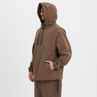 Pod Pullover Jacket - Brown Linen / Cotton / Nylon