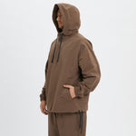 Pod Pullover Jacket - Brown Linen /.Cotton / Nylon