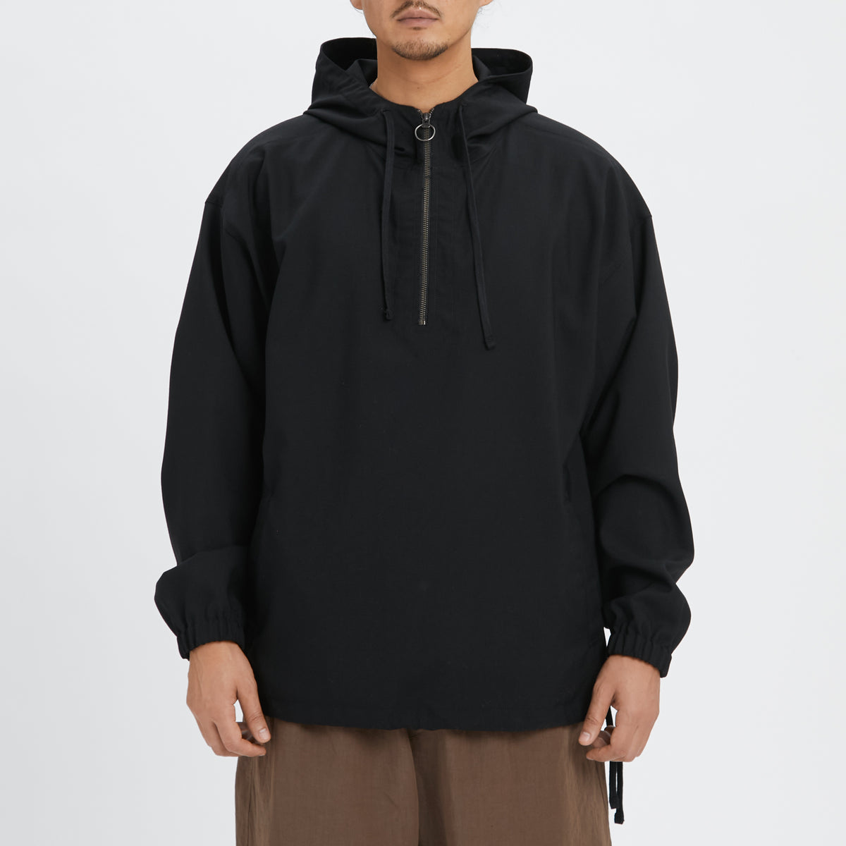 Pod Pullover Jacket - Black Tropical Wool
