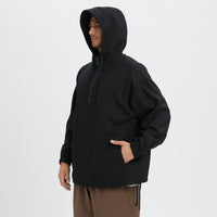 Pod Pullover Jacket - Black Tropical Wool
