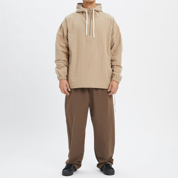 Pod Pullover Jacket - Tan Puckered Cotton