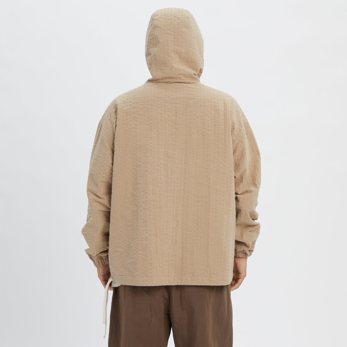 Pod Pullover Jacket - Tan Puckered Cotton