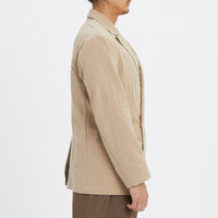 Darwin Blazer - Tan Puckered Cotton